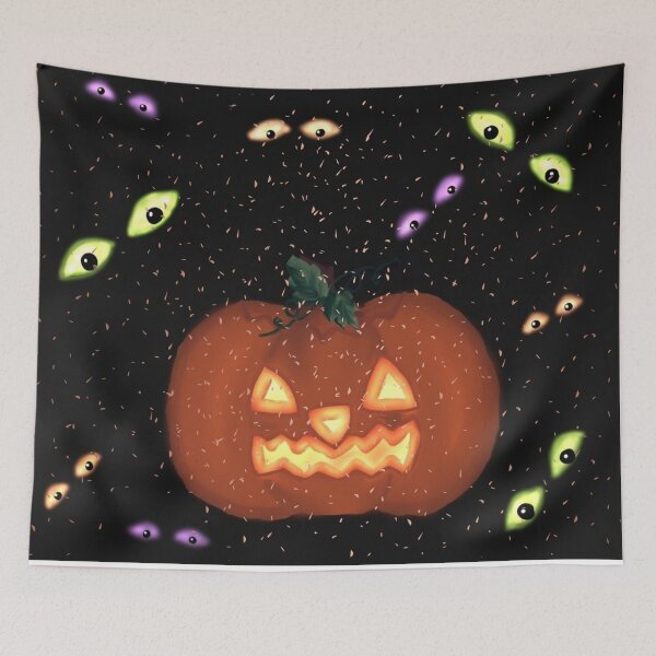 Item preview, Pumpkin and spooky eyes designed and sold by Vanessa Hogle.