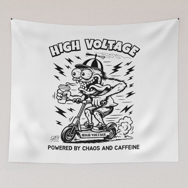 Item preview, High Voltage Scooter, Powered By Chaos & Caffeine designed and sold by Automotive Art by Greg.