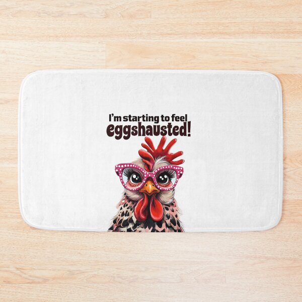 Item preview, I'm Starting to Feel Eggshausted – Funny Chicken Pun Cartoon Design designed and sold by WHDProduction45.