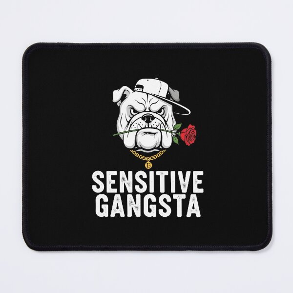 Item preview, Sensitive Gangsta Bulldog with Rose | Tough Guy Soft Heart Graphic designed and sold by DMNindustries.