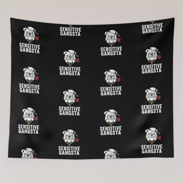 Item preview, Sensitive Gangsta Bulldog with Rose | Tough Guy Soft Heart Graphic designed and sold by DMNindustries.