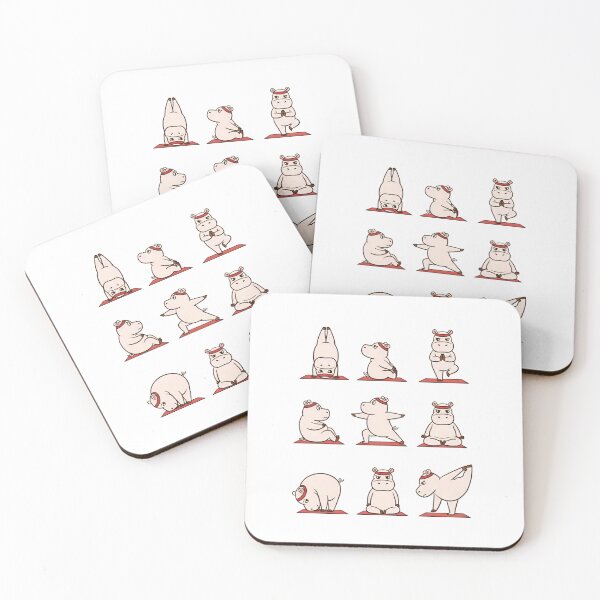 Item preview, Cute Hippo Yoga Poses – Adorable Meditating Hippopotamus  designed and sold by SidTastic .