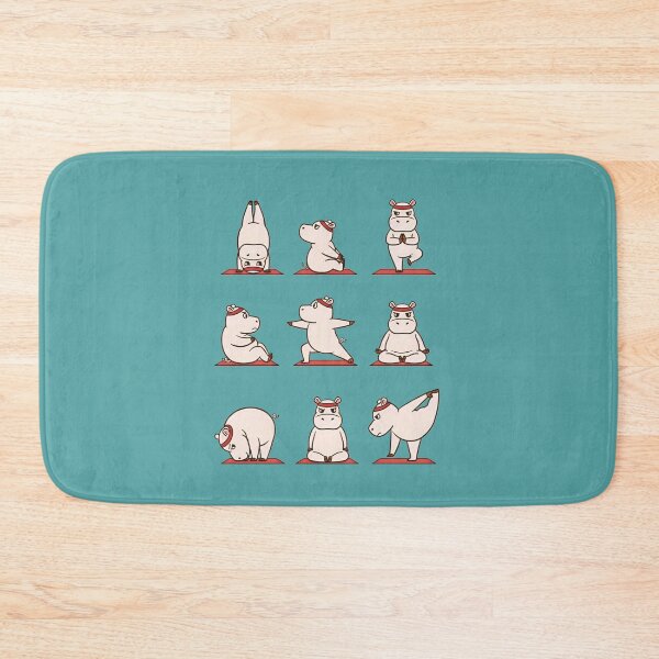 Item preview, Cute Hippo Yoga Poses – Adorable Meditating Hippopotamus  designed and sold by SidTastic .
