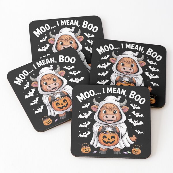 Item preview, Moo I Mean Boo Funny Highland Cow Ghost Halloween designed and sold by Dabbing Turtle Designs.