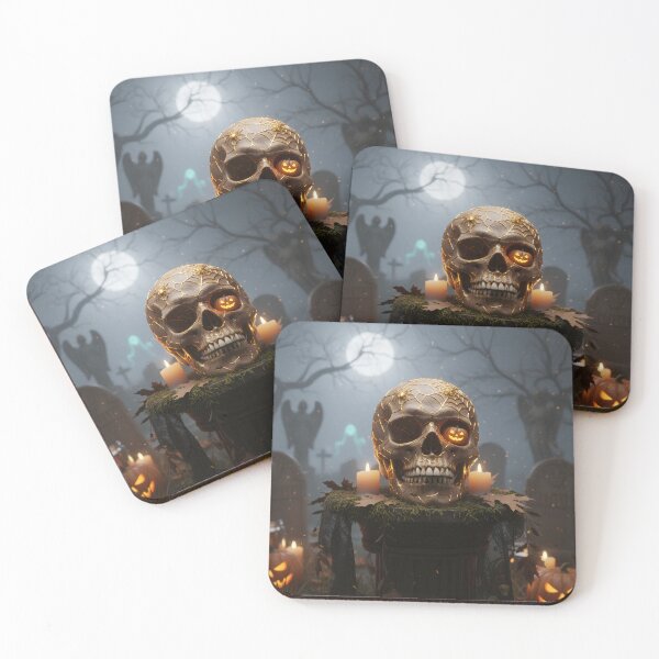 Item preview, Kintsugi Halloween Gold Skull – The Elegance of Darkness designed and sold by Obibobishop.