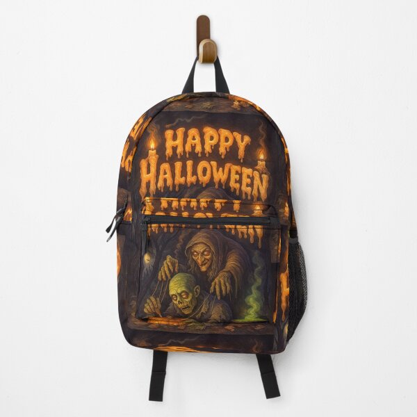 Item preview, Happy Halloween — Witch Puppeteering a Zombie Jack-o’-Lantern designed and sold by Karo-Vibe87.