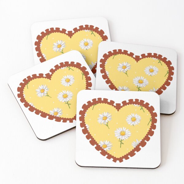 Item preview, Yellow Daisy heart with red frilly border designed and sold by priyankajustine.