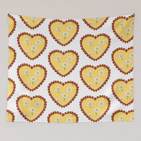 Item preview, Yellow Daisy heart with red frilly border designed and sold by priyankajustine.