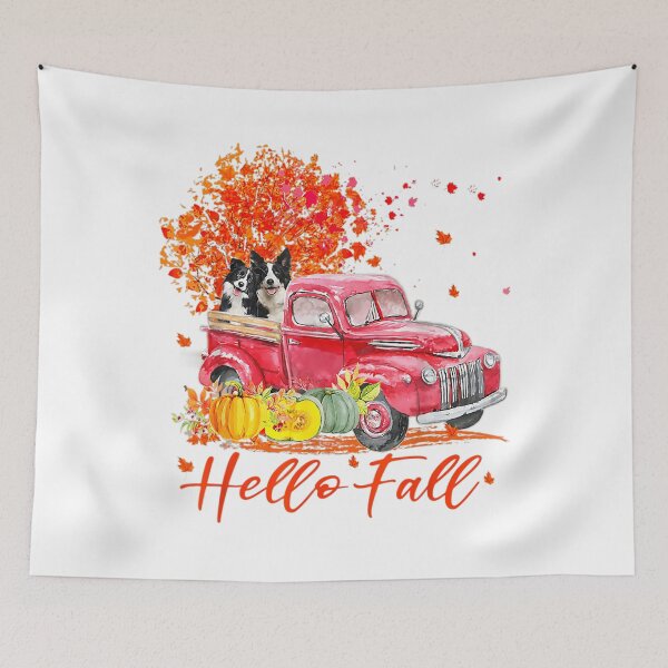 Item preview, Border Collie Dog Leaf Autumn Happy Fall Y'all Red Truck 		 designed and sold by ahmeyekuzaiw.