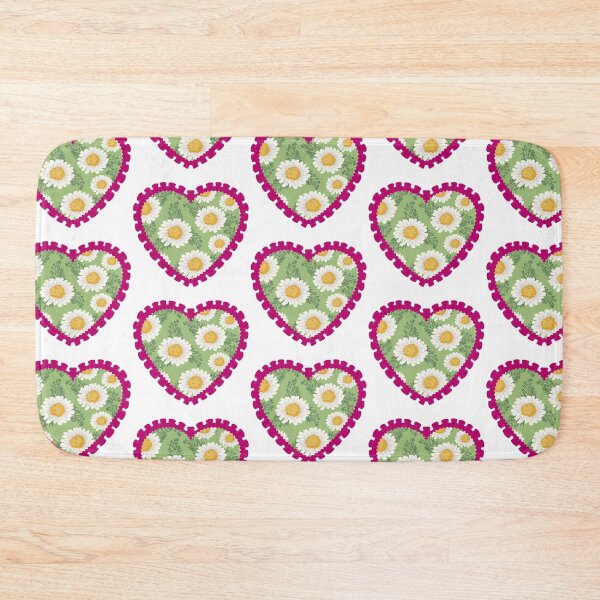 Item preview, Green heart with white flowers and pink frilly border designed and sold by priyankajustine.