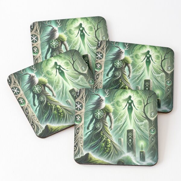 Item preview, "Freyr and Gerðr – The Sacred Union of Nature | Norse Myth Fantasy Art" designed and sold by Umbra666.