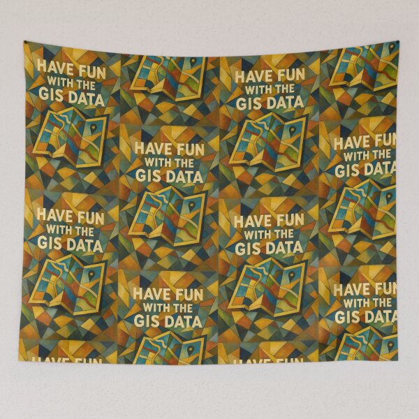 Item preview, Have Fun with the GIS Data – Cubist Map Abstraction designed and sold by MapHappens.