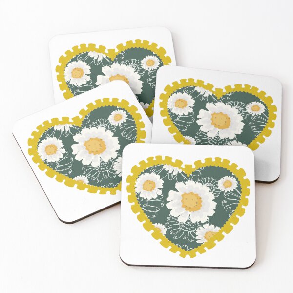 Item preview, Dark green heart with yellow frilly border  designed and sold by priyankajustine.
