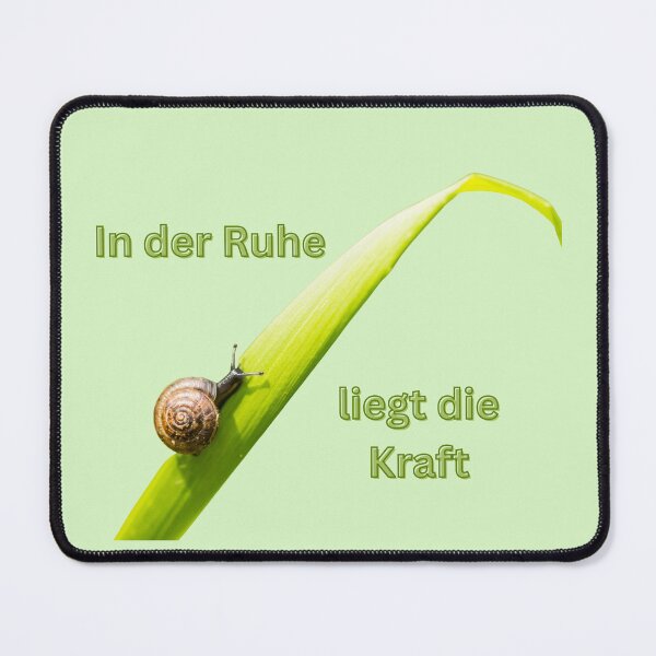 Item preview, There is strength in calmness – mindfulness with snail on blade of grass designed and sold by Katja LebenFreude.