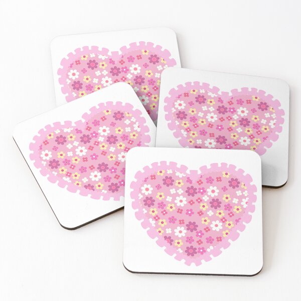 Item preview, Pink flowery heart with pink frilly border  designed and sold by priyankajustine.