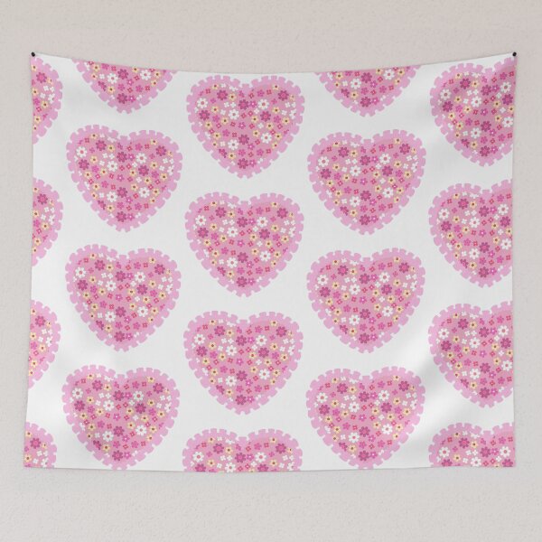 Item preview, Pink flowery heart with pink frilly border  designed and sold by priyankajustine.