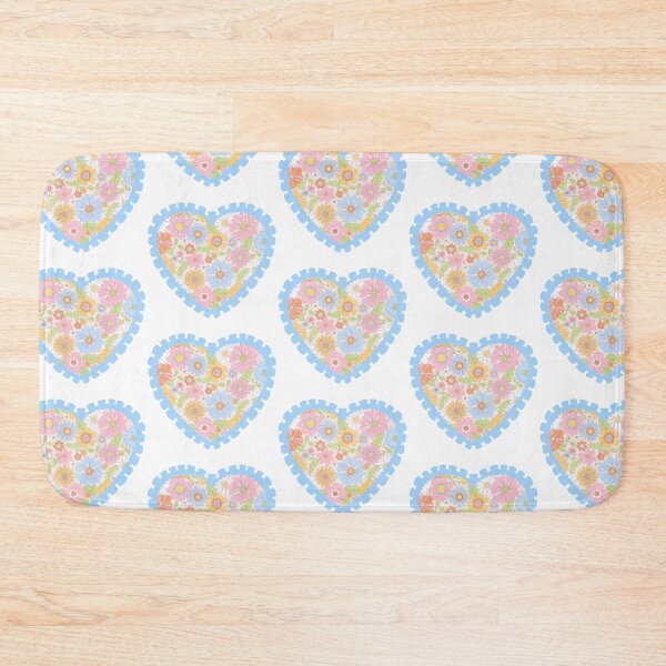Item preview, Flowery heart with light blue frilly border  designed and sold by priyankajustine.