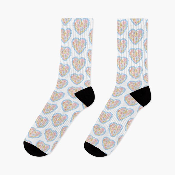 Item preview, Flowery heart with light blue frilly border  designed and sold by priyankajustine.