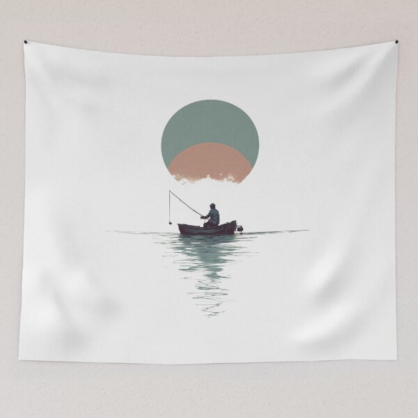 Item preview, Fisherman Fishing on a Lake Under the Sun designed and sold by gut2000.