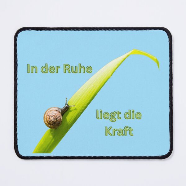 Item preview, There is strength in calmness – mindfulness with snail on blade of grass designed and sold by Katja LebenFreude.