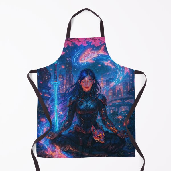 Item preview, Spirit of the Neon Samurai – Cyberpunk Fantasy Meditation designed and sold by posteriumprint.