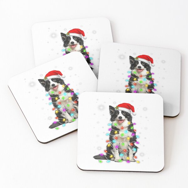 Item preview, Funny Border Collie Dog Santa Hat Christmas Lights Lovers 		 designed and sold by sadaqaromcevf.