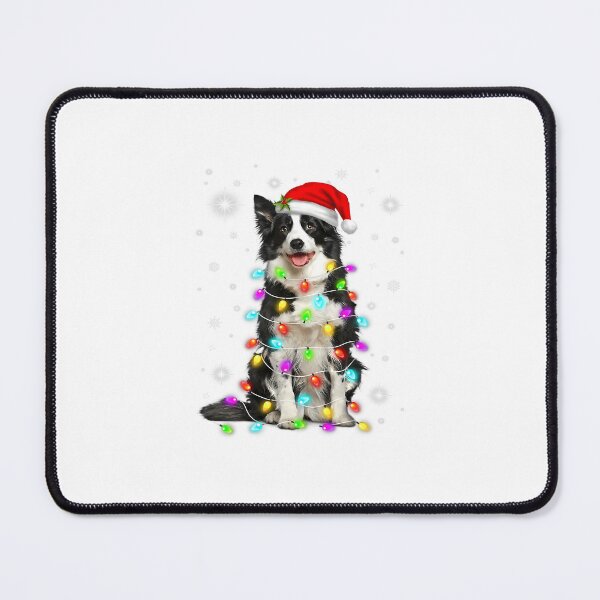 Item preview, Funny Border Collie Dog Santa Hat Christmas Lights Lovers 		 designed and sold by sadaqaromcevf.