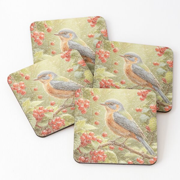 Item preview, Eurasian Bullfinch in Berry Glow designed and sold by Drawings Project.