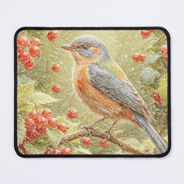 Item preview, Eurasian Bullfinch in Berry Glow designed and sold by Drawings Project.