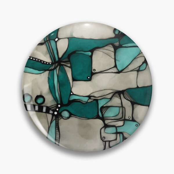 Item preview, Abstract Geometric Pattern in Teal and Beige designed and sold by AwsomeStore.