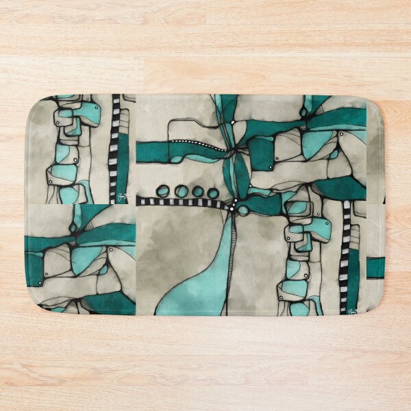 Item preview, Abstract Geometric Pattern in Teal and Beige designed and sold by AwsomeStore.