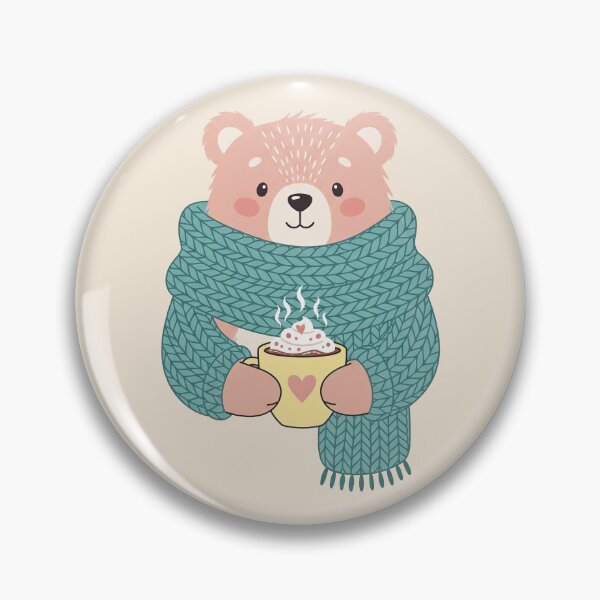 Item preview, Cozy Bear with Hot Cocoa – Cute Autumn Hygge Design designed and sold by Iras-Art-Corner.