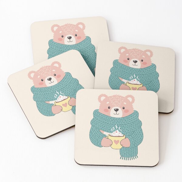 Item preview, Cozy Bear with Hot Cocoa – Cute Autumn Hygge Design designed and sold by Iras-Art-Corner.