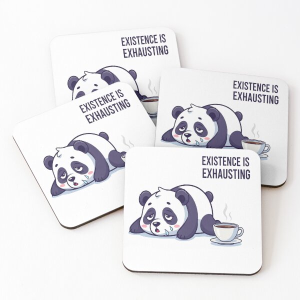 Item preview, Existence Is Exhausting – Tired Panda Relatable Quote designed and sold by FelixnRobinus.