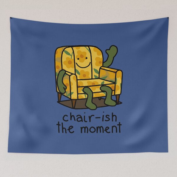 Item preview, Floral Armchair Chair Ish The Moment Pun designed and sold by ellenhenry.