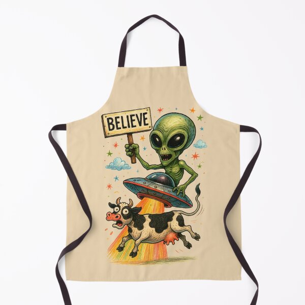 Item preview, Believe UFO Alien abduction cow designed and sold by VanillaBlueSky.