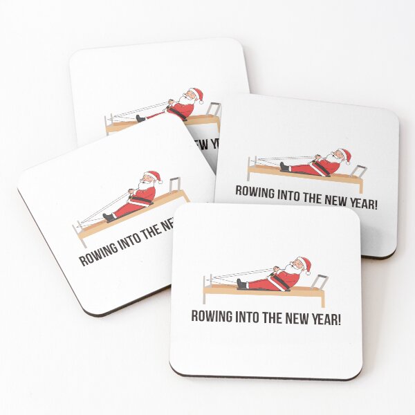 Item preview, SANTA Pilates Typography, Rowing in to the New Year designed and sold by sashica.