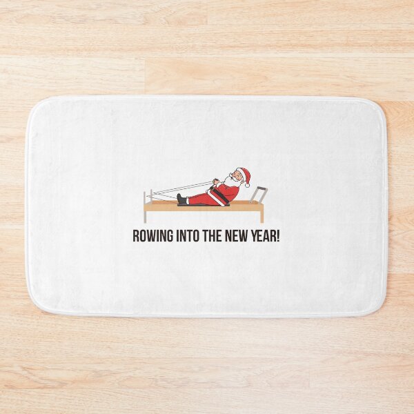 Item preview, SANTA Pilates Typography, Rowing in to the New Year designed and sold by sashica.