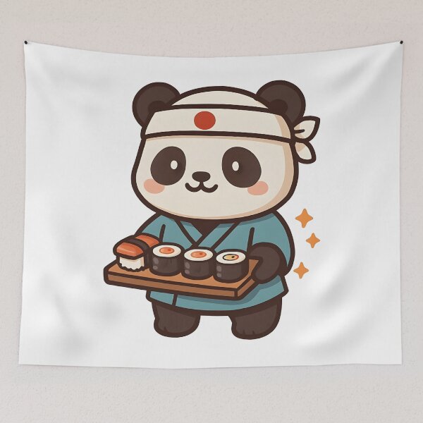 Item preview, Panda Sushi Chef designed and sold by ArtsyWishesShop.
