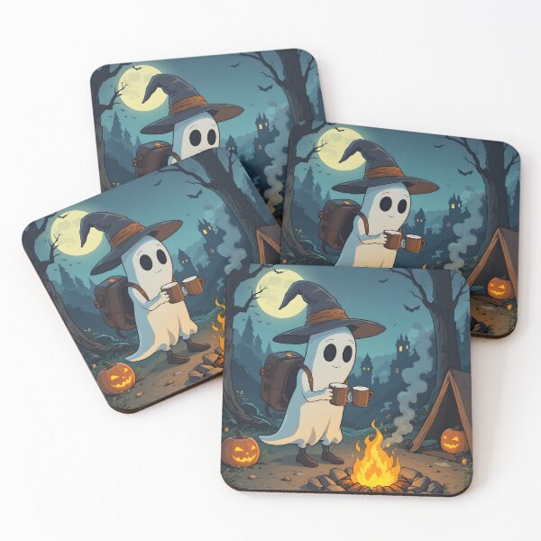 Item preview, Ghost Camping with Cocoa – Halloween Campfire designed and sold by wildexperience.
