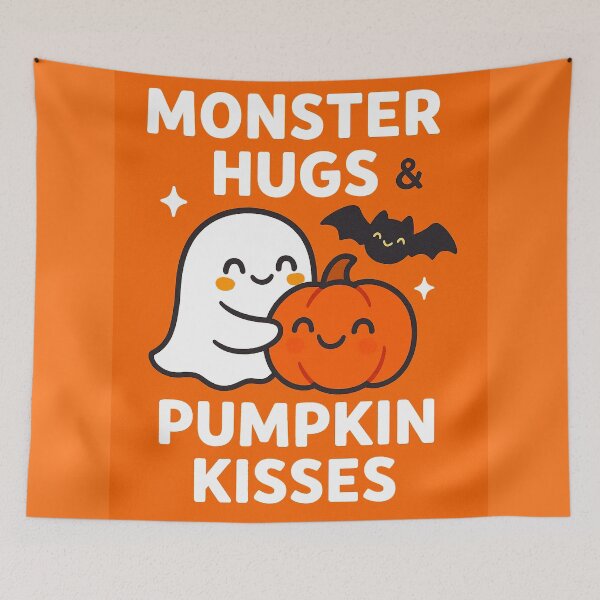 Item preview, Monster Hugs & Pumpkin Kisses – Halloween Warmth designed and sold by WheelieGdArt.