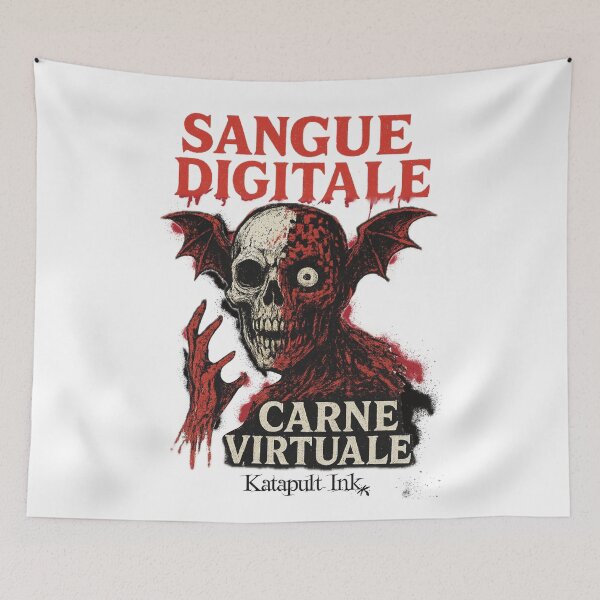 Item preview, “Sangue Digitale / Carne Virtuale” — The Flesh vs Code Collection Tee designed and sold by Katapultink.