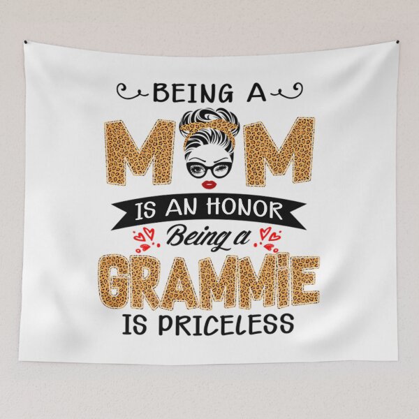 Item preview, Being A Mom Is An Honor Being A GRAMMIE Is Priceless Leopard Swea		 designed and sold by ndjagothiborr.