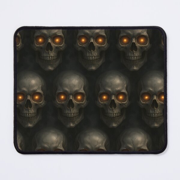 Artikelvorschau, Leuchtendes Totenkopfmuster. Dunkles Gothic-Horror-nahtloses Design entworfen und verkauft von Buzzink.