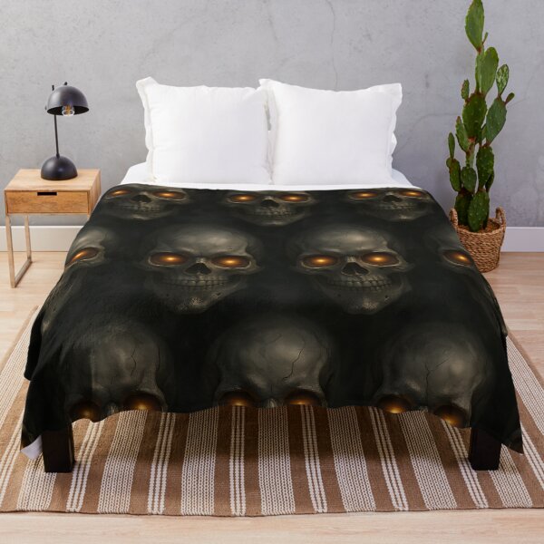 Item preview, Glowing Skull Pattern Dark Gothic Horror Seamless Design designed and sold by Buzzink.