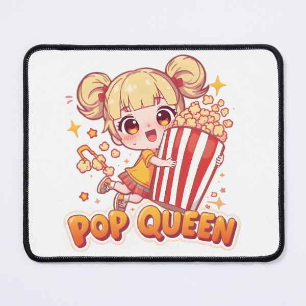 Item preview, Pop Queen – Kawaii Chibi Girl Hugging Giant Popcorn Bucket Cute Foodie Design designed and sold by Snackwear Apparel.