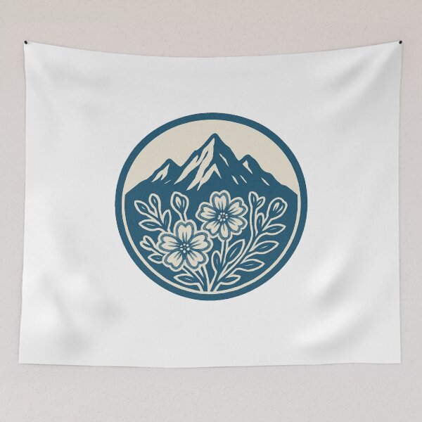 Item preview, Alpine Mountains & Wildflower Screen Print Logo designed and sold by ldjcustomdesign.