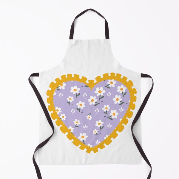 Item preview, Purple Flowery heart with mustard yellow frilly border  designed and sold by priyankajustine.