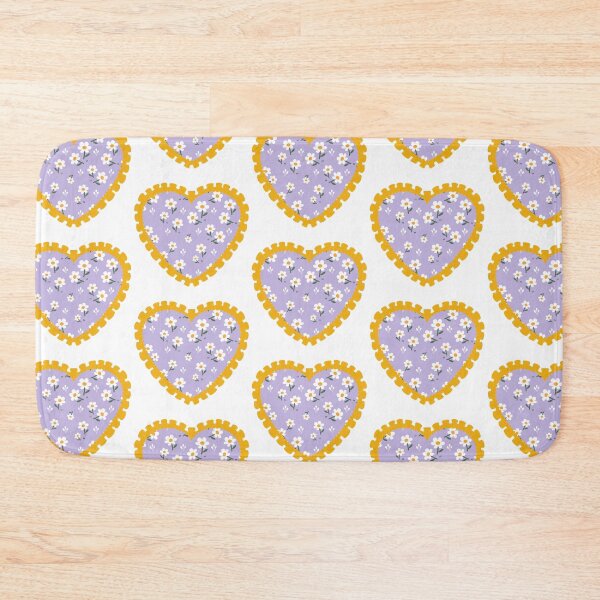 Item preview, Purple Flowery heart with mustard yellow frilly border  designed and sold by priyankajustine.