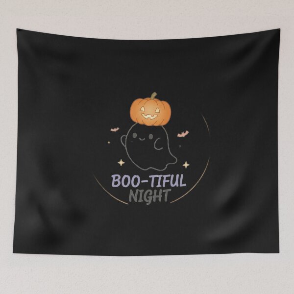 Item preview, Boo-tiful Night - Ghost with Pumpkin Hat designed and sold by Studio Yvonne .